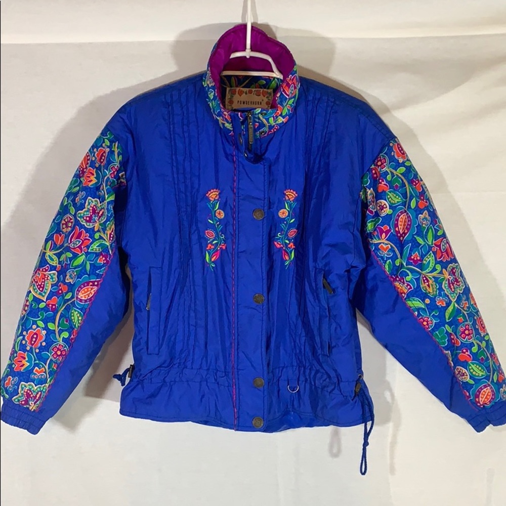 Vintage Powderhorn Floral Winter Ski Jacket 14